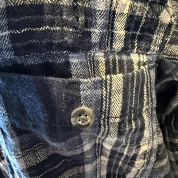 Men's Faded Glory Casual Button Down Shirt XLT (46-48)Blue Plaid - Picture 7 of 11